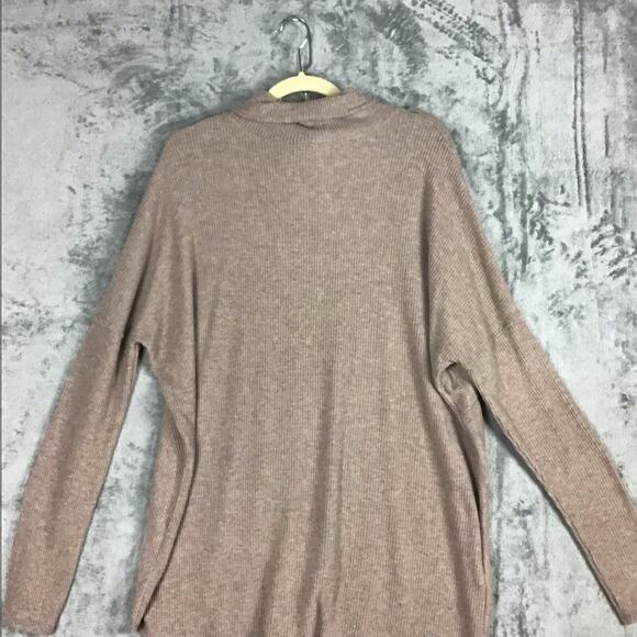 H by Bordeaux Women’s Tan Ribbed Mock Neck Hi-Low Hem Sweater Size XL NWT - Picture 14 of 16